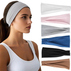 Headbands for Women – 6 Pack Wide Elastic Hair Bands | Stretchy Sweatbands Hair