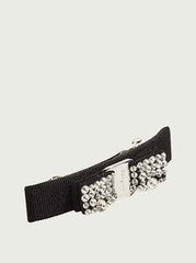 NWT NEW Ferragamo black crystal bow hair clip RT $230+
