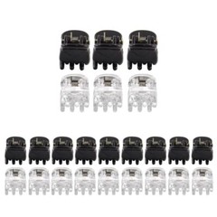24 Pcs Mini Claw Hair Clips,10mm/0.39 Inch Plastic Hair Claw Bright Black&Clear