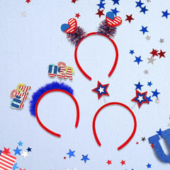 4Th of July Headband for 250Th Anniversary 3 PCS, Patriotic Hats Hair Accessorie