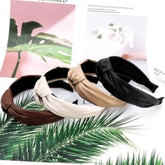 4PCS PU Leather Knotted Headbands for Women Fashion Hair Accessories