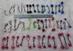 Vintage Ponytail Holders Knocker Ball Style Bead Lot of 47 Hair Ties Goody