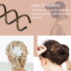 Spiral Bobby Pins Brown with Storage Tin, 20 Pcs Spin Pins for Hair (2 Inch),…