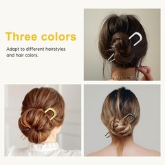 3PCS Metal French Hair Pin-5.5″, Elegant & Durable U Shaped Hair Pins for Women