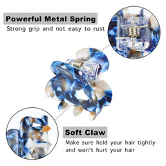 Mini Hair Clips and Hair Claws for Women & Girls – Acrylic Jaw Clamps in Flower