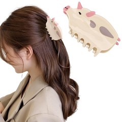 Hapdoo Pig Hair Clips, Cute Farm Animal Claw 1 Count (Pack of 1),