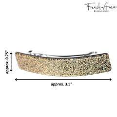 French Amie Glittery Bar Large Handmade Celluloid Hair Clip Barrette for Women