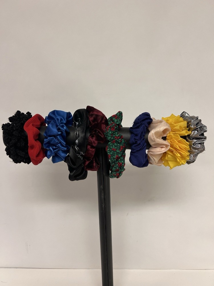 Scrunchie Lot 10 Mixed Fabric Velvet Satin Metallic Hair Accessories