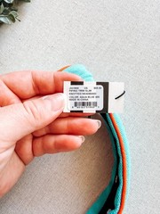 Lele Sadoughi Knotted Piping Trim Slim Headband Aqua Blue NWT