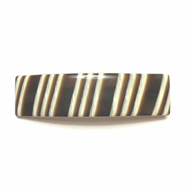 Women Classic Barrette Pattern Long Rectangle Metal Hair Clip New Made in France