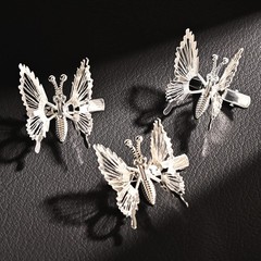 DEEKA 12 PCS 3D Moving Butterfly Hair Clips 1 Count (Pack of 12), Silver