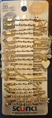 Scunci Value Pack Bobby Pins, All Hair, Gold, 20 Count – NEW! SUPER CUTE/DESIGNS
