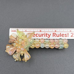 Iridescent Acrylic Flower Hair Barrette Pastel Plastic Bead French Clip Vintage