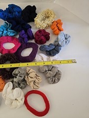 VTG Hair Scrunchies Ties Variety Mixed Lot of 32 Y2K 90s Colors Pink Purple Blue