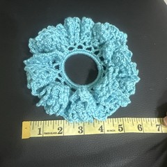 Handmade Crochet Scrunchie Hair Tie Cotton Elastic Big