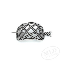 Celtic Knot Hair Barrette Clip – Antique Silver Zinc Alloy – Braided Design