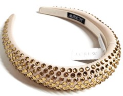J.Crew Rhinestone Studded Headband Light Khaki Multi Embellished One Size NWT