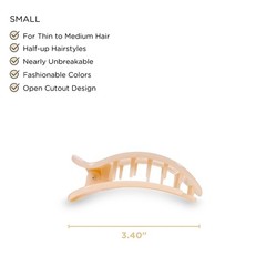 TELETIES – Small Flat Round Clip – Strong Grip, Bendable Teeth, Comfortable Curv