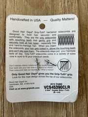 the Original Grip-Tuth Hair Combs Set of 2 Clear Crystal #414 – 2 3/4″ Vintage