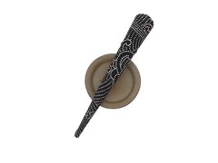 Minimalist Black Kimono Hair Clip 130mm Long Metal Upcycled Silk Hair Stick