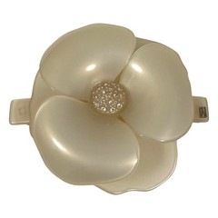 ALEXANDRE DE PARIS Swarovski Camellia Barrette Hair Accessory Ivory Women USED