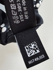 NEW CHANEL BLACK WHITE CC LOGO SILK HAIR BOW TIE SCRUNCHIE