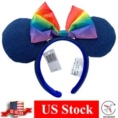 Rainbow Denim Minnie Mouse Ears Disney-Parks Party Theme Girls Gifts US Stock