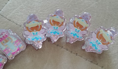 Lot 6 CLAIRE’S Holiday Glitter Mini Fairy Ice Cream King Hair Clips Barrettes