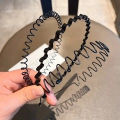 6 PCS Metal Hair Headband Wave Style Hoop Band Comb Sports Hairband Men Women