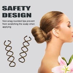 Spiral Bobby Pins Brown with Storage Tin, 20 Pcs Spin Pins for Hair (2 Inch),…
