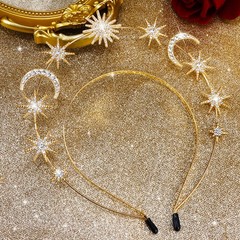 Halo Crown Headband Goddess Headpiece with Star Moon Design for , Celestial H…