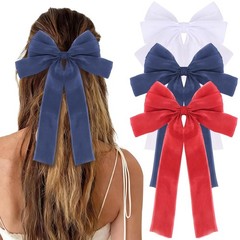 3pcs Hair Bows for Sheer Organza Ribbon Bows White Red Blue Clips Christmas H…