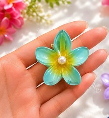 5PCS Medium Flower Hair Claw Clips Set Acrylic Floral Hair Accessories Women