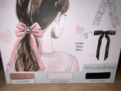 Loveté Ballet Bow Hair Set Fabric Lace Beaded Pink White Black for Women Teens