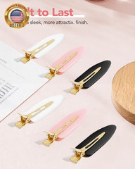 6 Pcs Creaseless Flat Hair Clips for Makeup and Daily Beauty Routine | No Crease