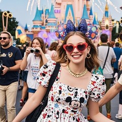 Disney-Park’s Sequin Bow Navy Minnie Ear Headband: Cartoon Patterned & Festive
