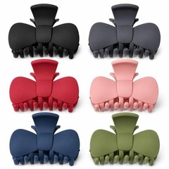 6 Pack Matte Claw Clips for Women – Medium Hair Thick & Assorted.