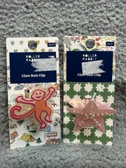 2x Roller Rabbit Claw Hair Clip Set Womens One Size Multicolor Monkey Star