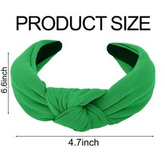 Green Knotted Headband for – Comfortable Daily Wear Green Headband, Trendy St…