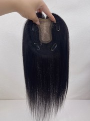3.5″x5″/5″X6″Natural Parting Cap 100%Human Hair Topper for Women Clip in 12″~14″