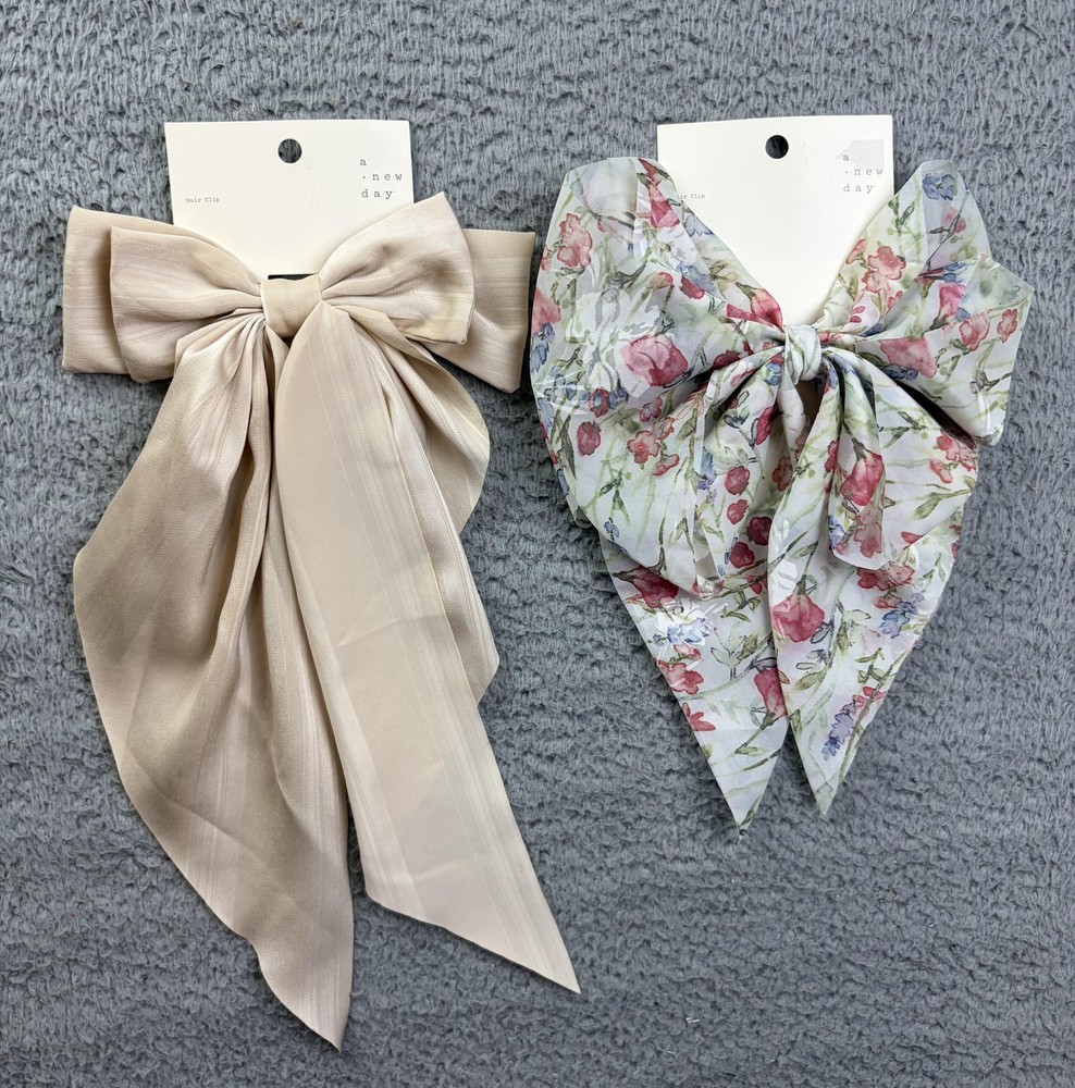 2x A New Day Hair Clip Set Womens One Size Multicolor Bow Floral Barrette