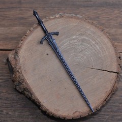 2PCS Retro Viking Hair Sticks – Black Gothic Metal Sword Hair Pins for Women,…