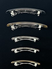 Brown Black Hair Barrette Clip Faux Tortoise Updo Accessory Boho Retro Lot of 5