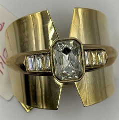 Kenneth Jay Lane Art Deco Prom Notch Hair Clip Barrette Saks Riviera France NWT