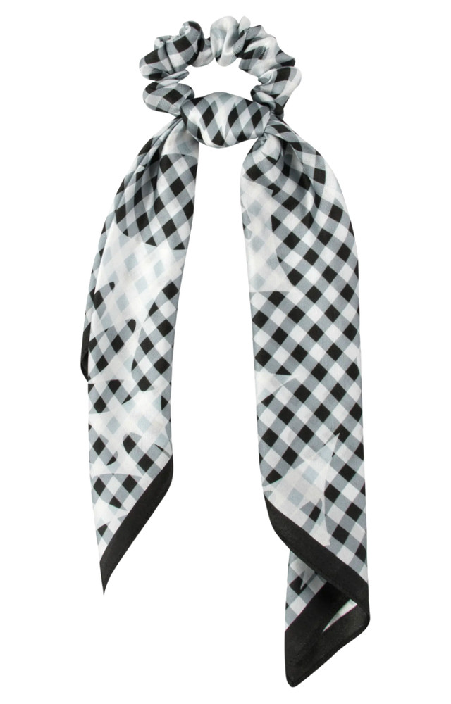 Kate Spade Daisy Gingham French Cream 2 in 1 Silk Hair Tie Women’s NWT