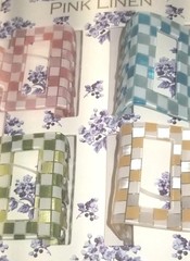 4 Pastel Plaid Hair Clips Square Claw 4 Colors Spring Summer Pink Lenin New