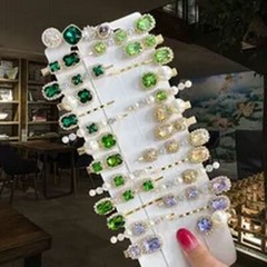 Shiny Crystal Pearl Barrettes – Waterdrop Hair Clip Geometric Hairgrips Headwear