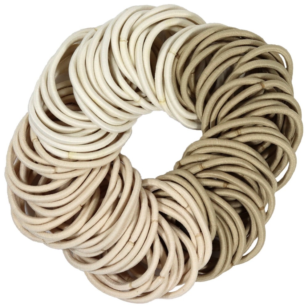 100 Pack Hair Elastics Ties Ponytail Holders Elastic Bands Bulk Lot Brown Blonde