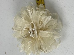 Vintage 50s 60s Hair Barrette Large Flower Clip Floral Beauty Accessory Pearls