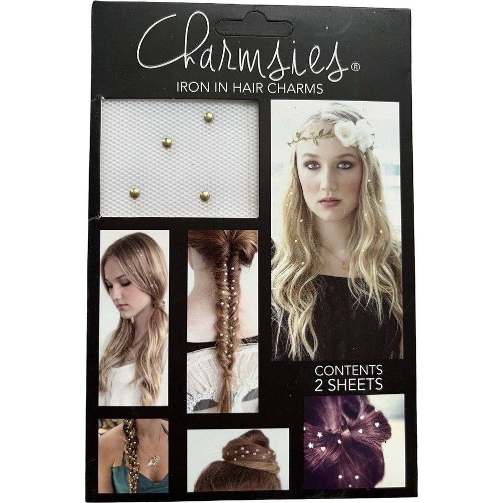 Charmsies Iron In Hair Charms Decor Gold Dots – apply with flat iron